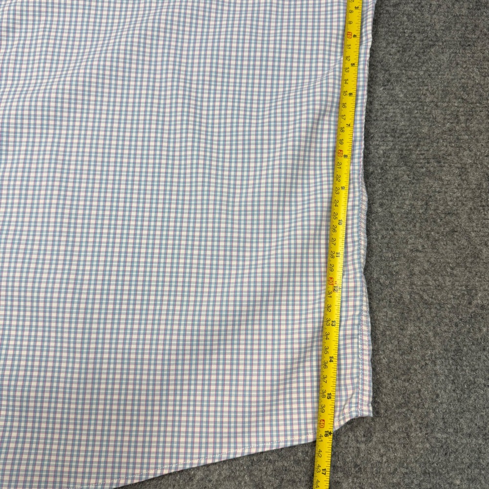 UNTUCKit Mens XXL Blue Pink Gingham Performance Stretch Button Down Shirt - Picture 4 of 10